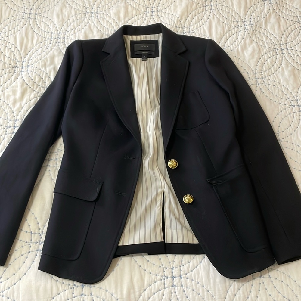 J. Crew dark blue blazer with gold buttons